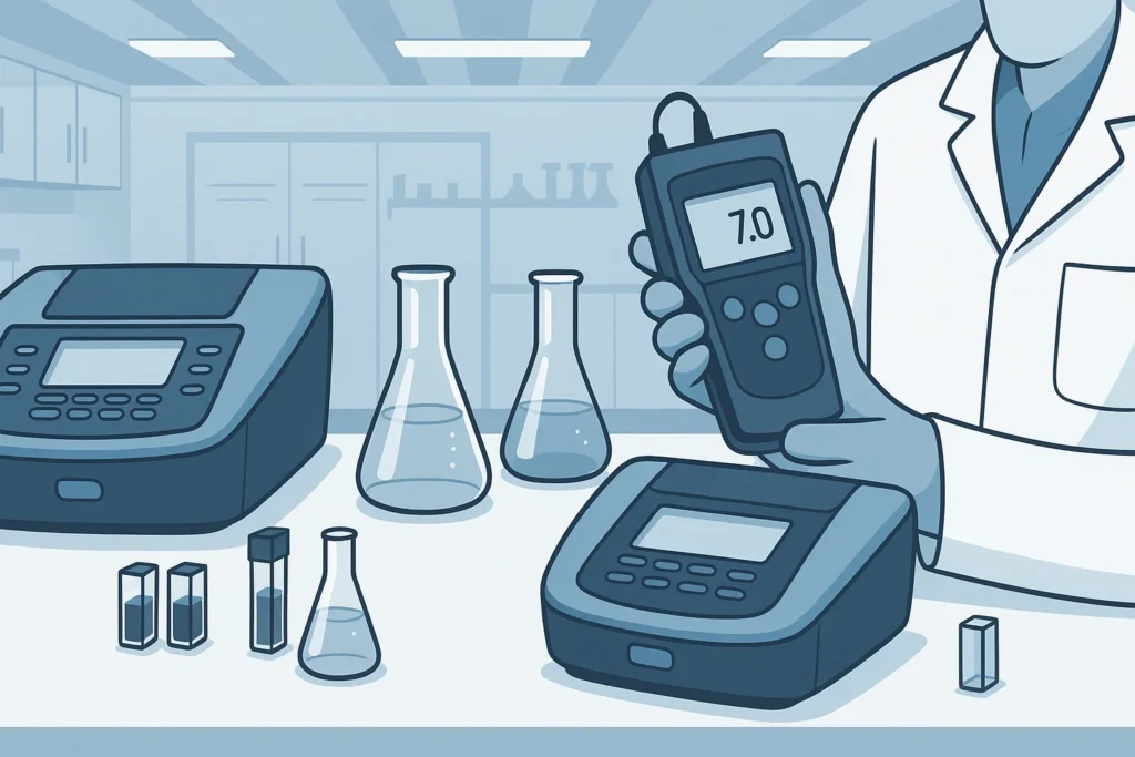 Hai phương pháp phân tích nước có vai trò bổ trợ: online giúp giám sát liên tục, lab xác minh kết quả chi tiết.