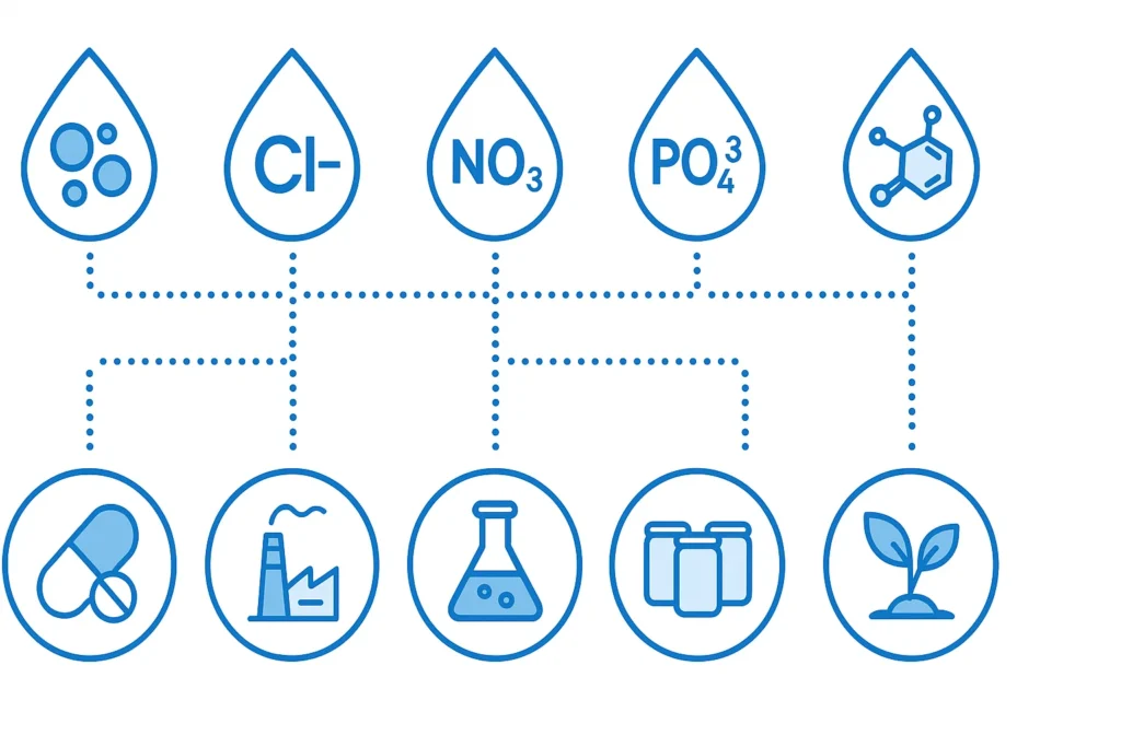 Phân tích chất lượng nước giúp phát hiện sớm tạp chất gây ảnh hưởng đến sản phẩm và thiết bị trong ngành hóa chất.