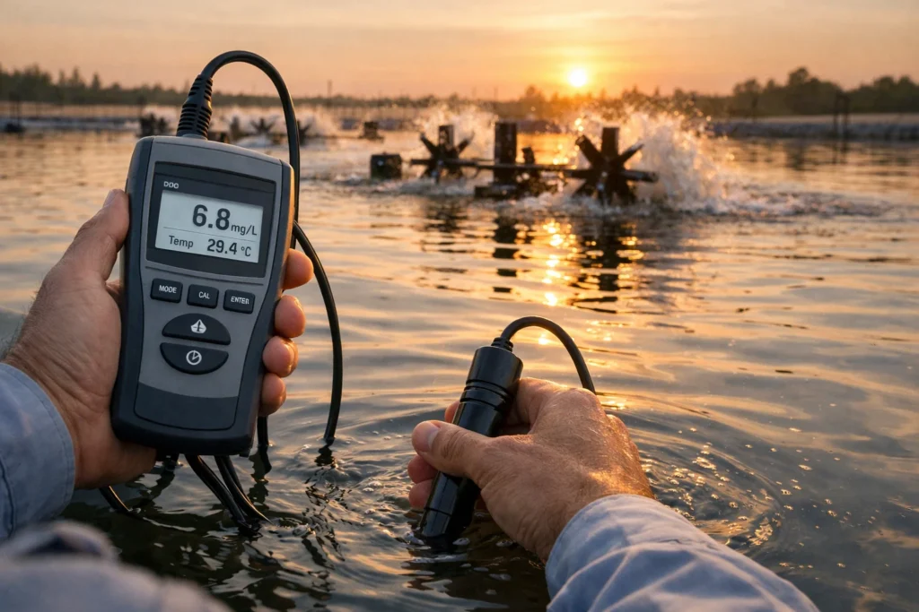 Đo oxy hòa tan (DO) để kiểm soát chất lượng nước nuôi tôm