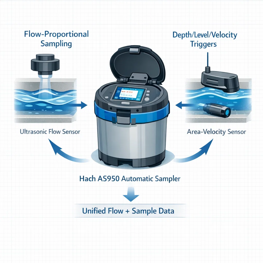 Hach AS950 máy lấy mẫu tự động cho nước thải kết hợp cảm biến lưu lượng