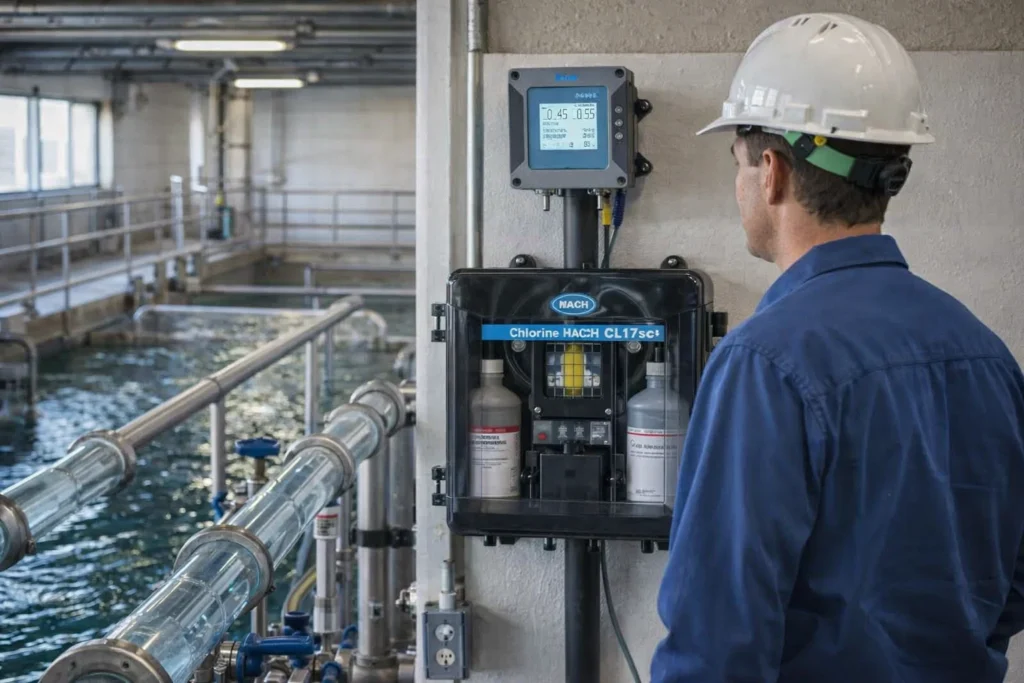 Giám sát clo dư online tại nhà máy nước với thiết bị HACH CL17sc