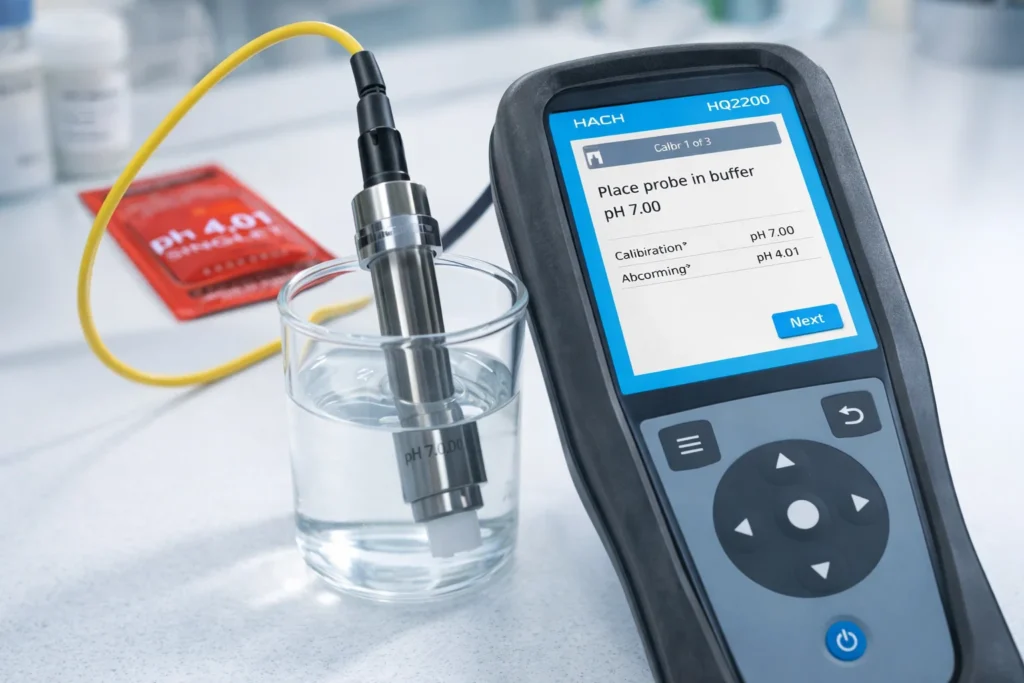 Giao diện hiệu chuẩn trực quan của máy đo đa chỉ tiêu HACH HQ2200