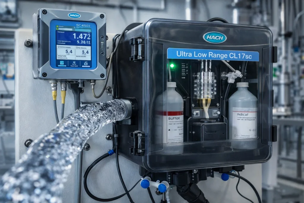 Máy phân tích clo dư online HACH CL17sc cho dữ liệu ổn định trong điều kiện vận hành thực tế