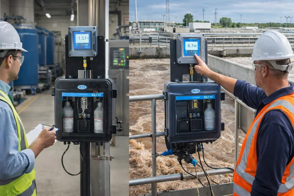 Ứng dụng máy phân tích clo dư online trong xử lý nước sạch và nước thải